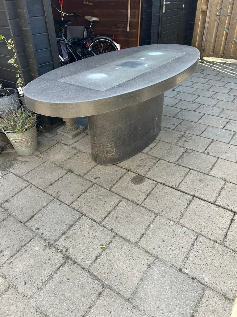Tuintafel grijs, Ophalen, Ovaal, Kunststof