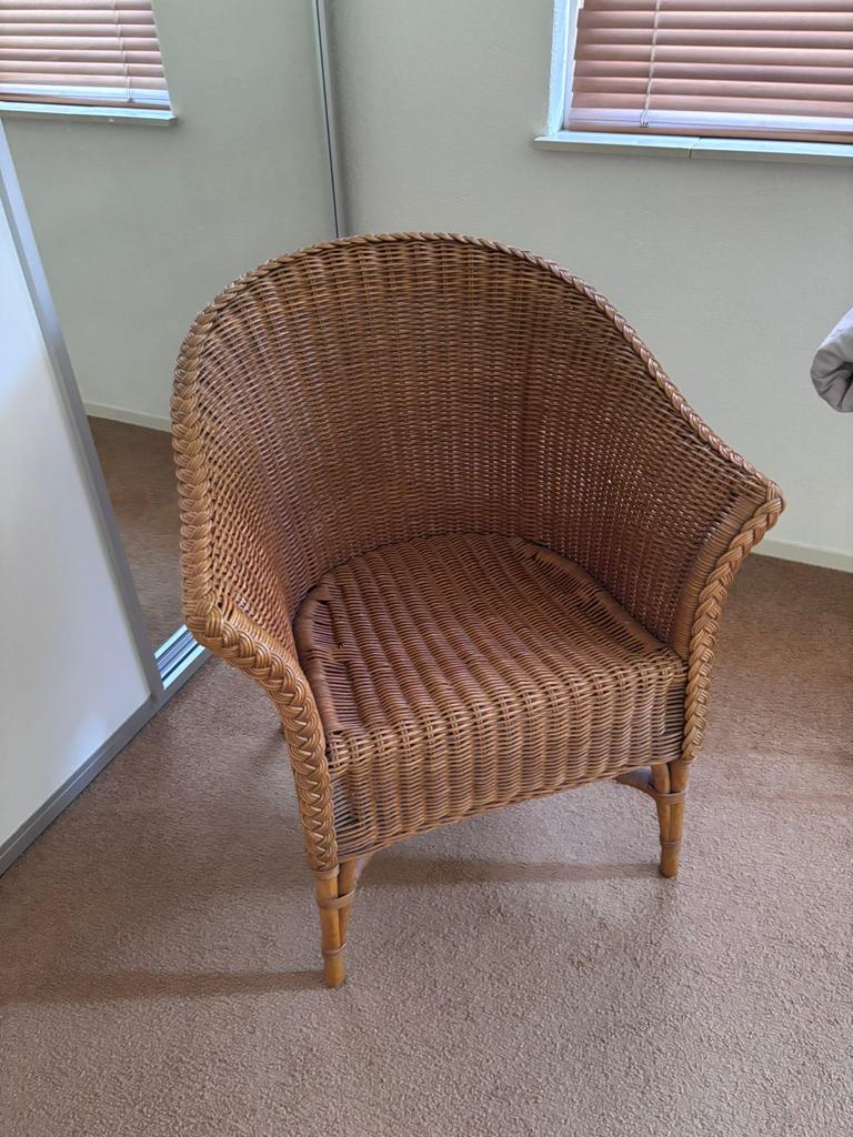 Comfortabele rieten stoel - Perfect voor binnen en buiten, Ophalen, Gebruikt, Bruin, Riet of Rotan
