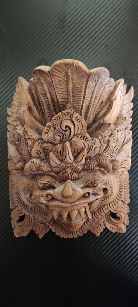 Prachtig Handgesneden Balinees Barong Masker – Massief Hout, Ophalen of Verzenden