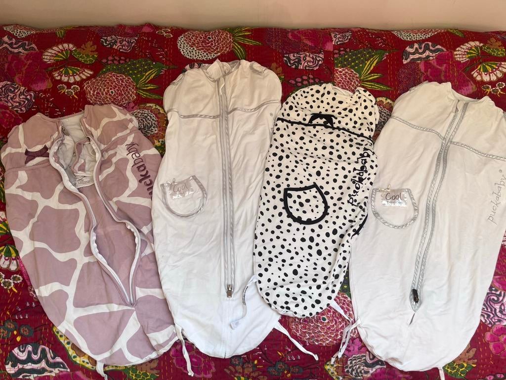 4x Puckababy (2x tencel, 1x piep, 1x gewoon), Kinderen en Baby's, Gebruikt, Jongetje of Meisje, Wit, Dekbedovertrek