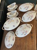 Limoges schalen en sauskommen met bloemendecor, Ophalen of Verzenden