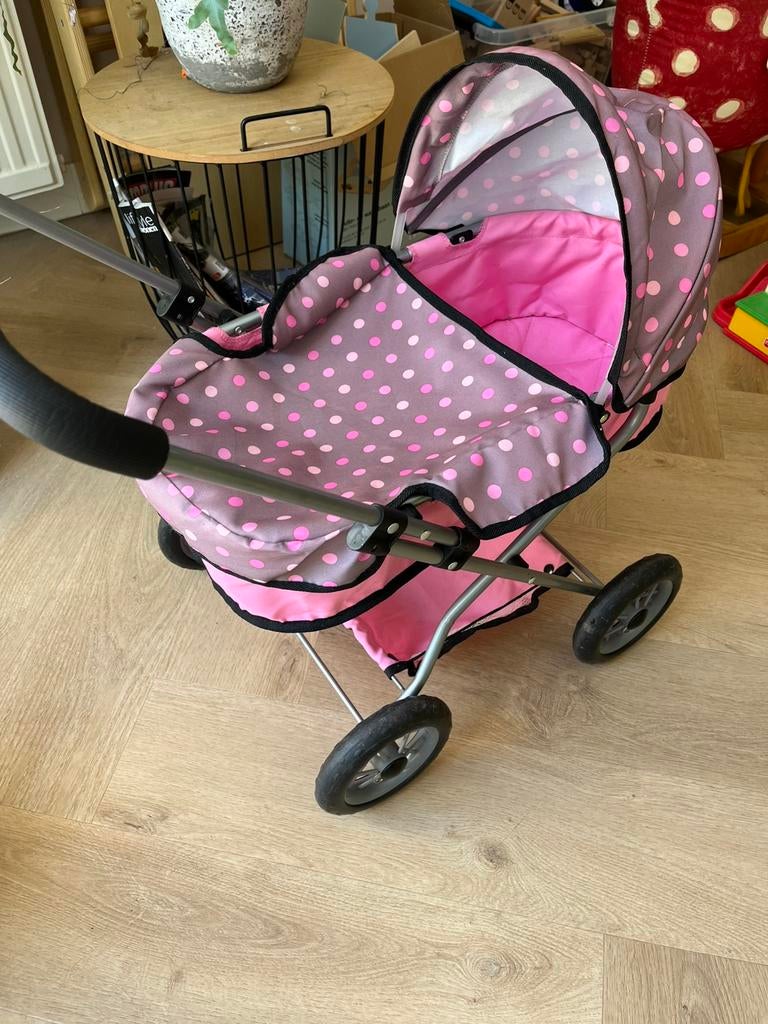 Poppenwagen roze, Kinderen en Baby's, Speelgoed | Poppen, Ophalen, Zo goed als nieuw, Babypop