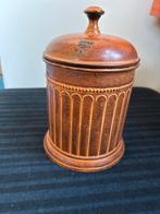 Antieke metalen tabakspot met deksel, Ophalen of Verzenden, Koper