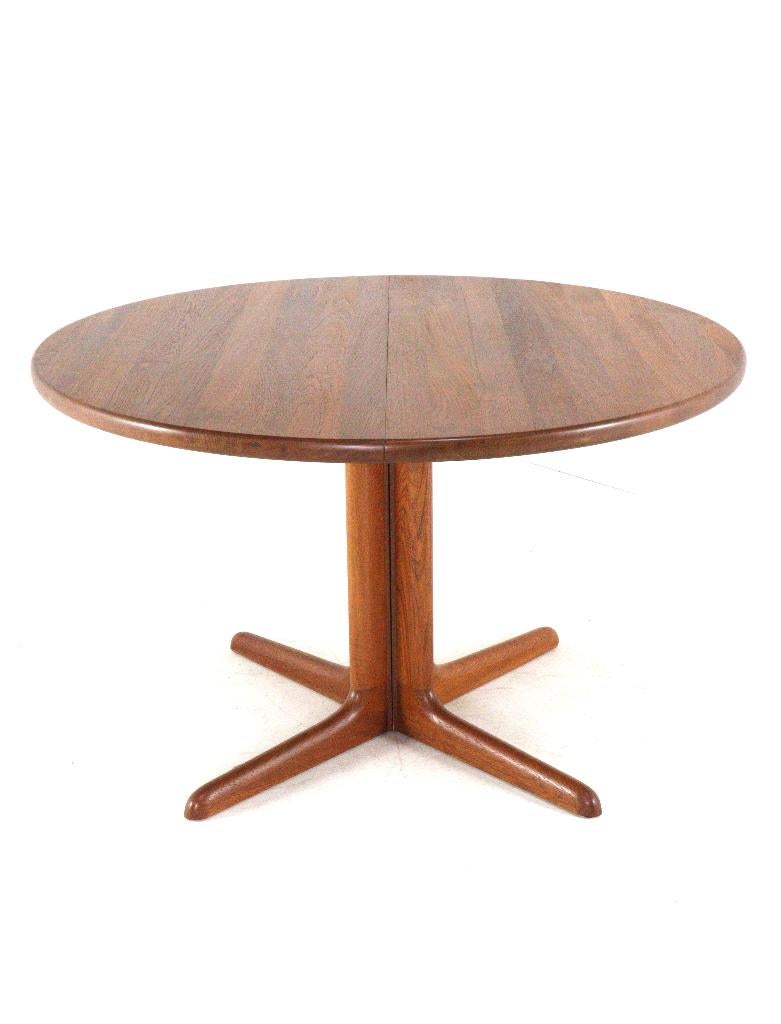 Deens design ronde 2x verlengbare eettafel vintage, -, -, 200 cm of meer, Zo goed als nieuw