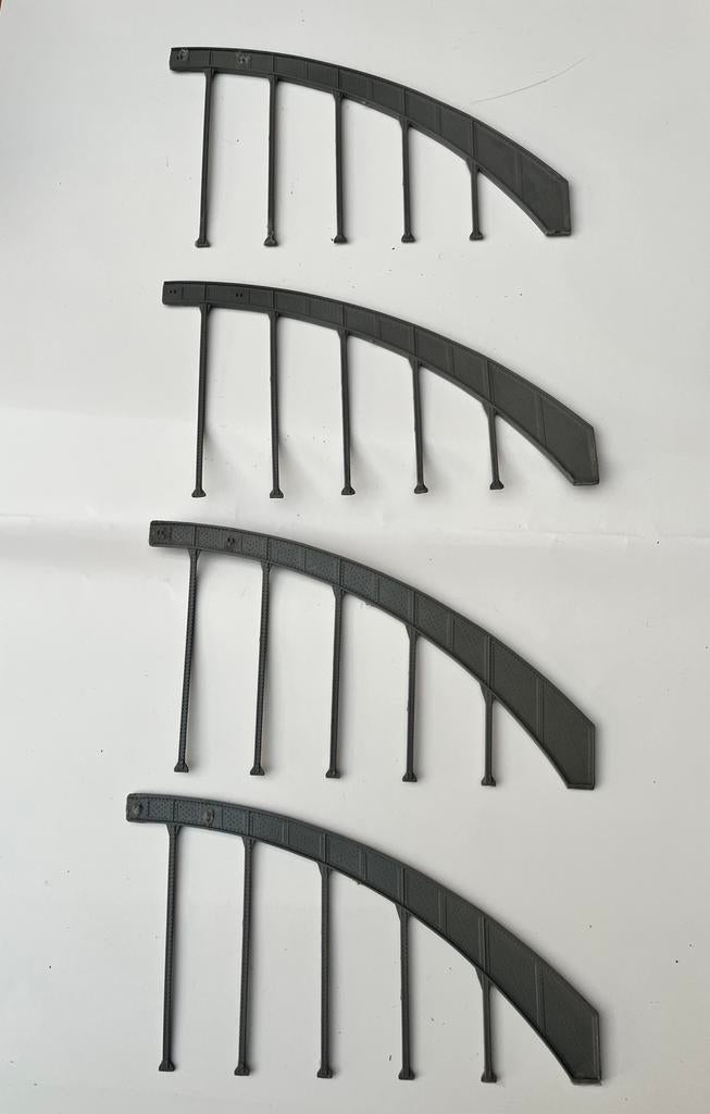 H0 gebogen brugdelen / brugbogen – 4 stuks modelspoor, Hobby en Vrije tijd, Overige merken, Gebruikt, Gelijkstroom of Wisselstroom