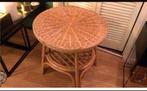 Heel mooi Rotan Tafeltje 🌼 met Glasplaat, 45 tot 60 cm, Minder dan 55 cm, Rond, Ophalen of Verzenden