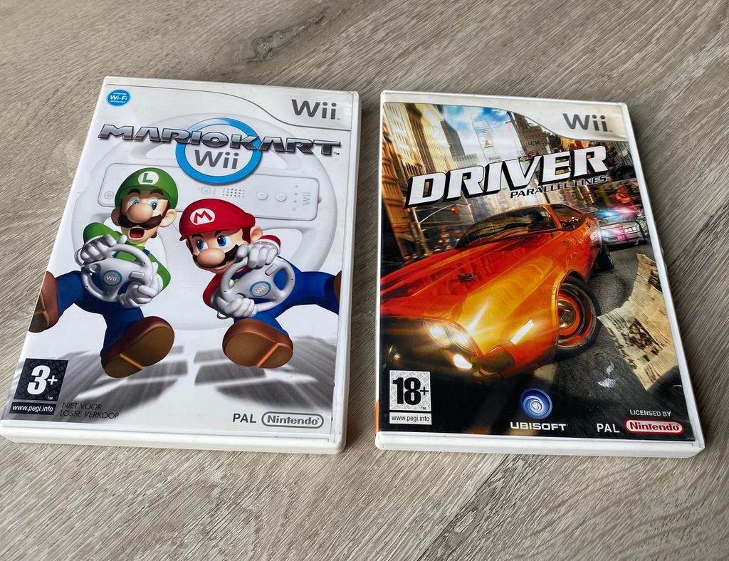 2x WII games, Mariokart, Driver, Spelcomputers en Games, Games | Nintendo Wii, Gebruikt, Racen en Vliegen, Ophalen of Verzenden