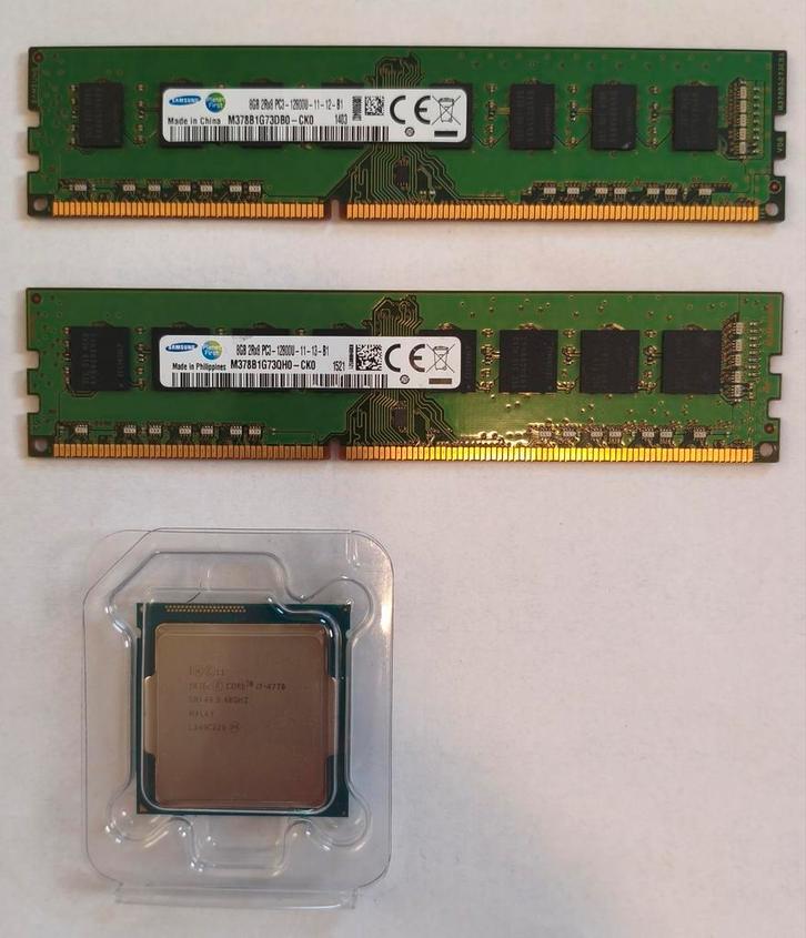 4th Gen Intel Core i7 4770 Processor+2X PC3 8GB 12800 Ram, Computers en Software, Processors, Zo goed als nieuw, 4-core, 3 tot 4 Ghz