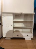 Vitrinekast met glazen schuifdeuren. Opknapper, Ophalen, Gebruikt, 100 tot 150 cm, Glas