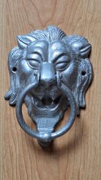 Grote oude zilverkleur leeuwenkop deurklopper blikvanger., Ophalen of Verzenden