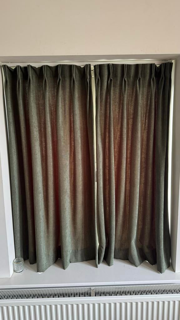 Groene verduisterende gordijnen Kwantum (nieuw uit 2024), Ophalen, Gebruikt, 200 cm of meer, 150 tot 200 cm