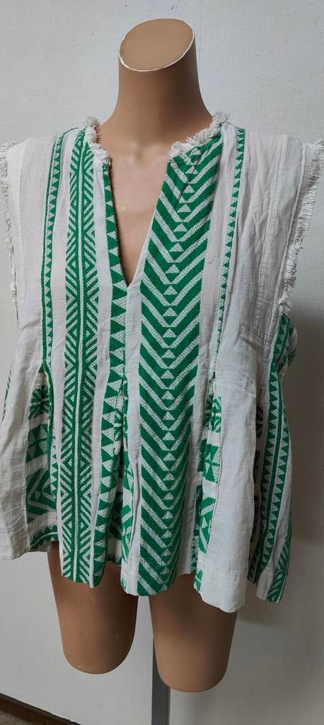 Devotion top M groen witte mouwloze top van Devotion twin, Kleding | Dames, Maat 38/40 (M), Devotion, Ophalen of Verzenden, Zo goed als nieuw