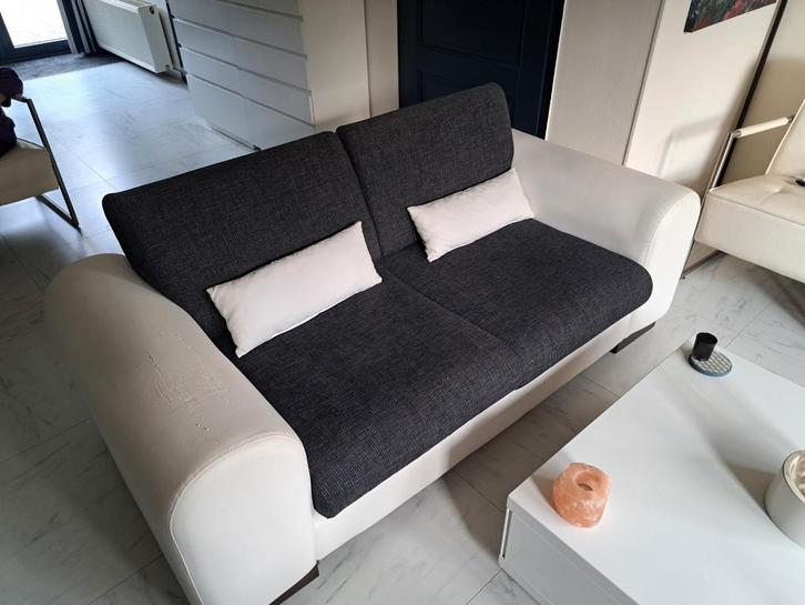 2 x 2-zits bank leer, Huis en Inrichting, Banken | Sofa's en Chaises Longues, Gebruikt, Tweepersoons, 75 tot 100 cm, Leer, Ophalen of Verzenden