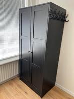 Kledingkast zwart 2-deurs, Ophalen, Met deur(en), Gebruikt, 50 tot 100 cm