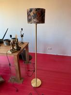 Gouden  vloerlamp met Bloemen Lampenkap + 2 Kleine Kappen, Ophalen, Overige kleuren, Rond, Zo goed als nieuw