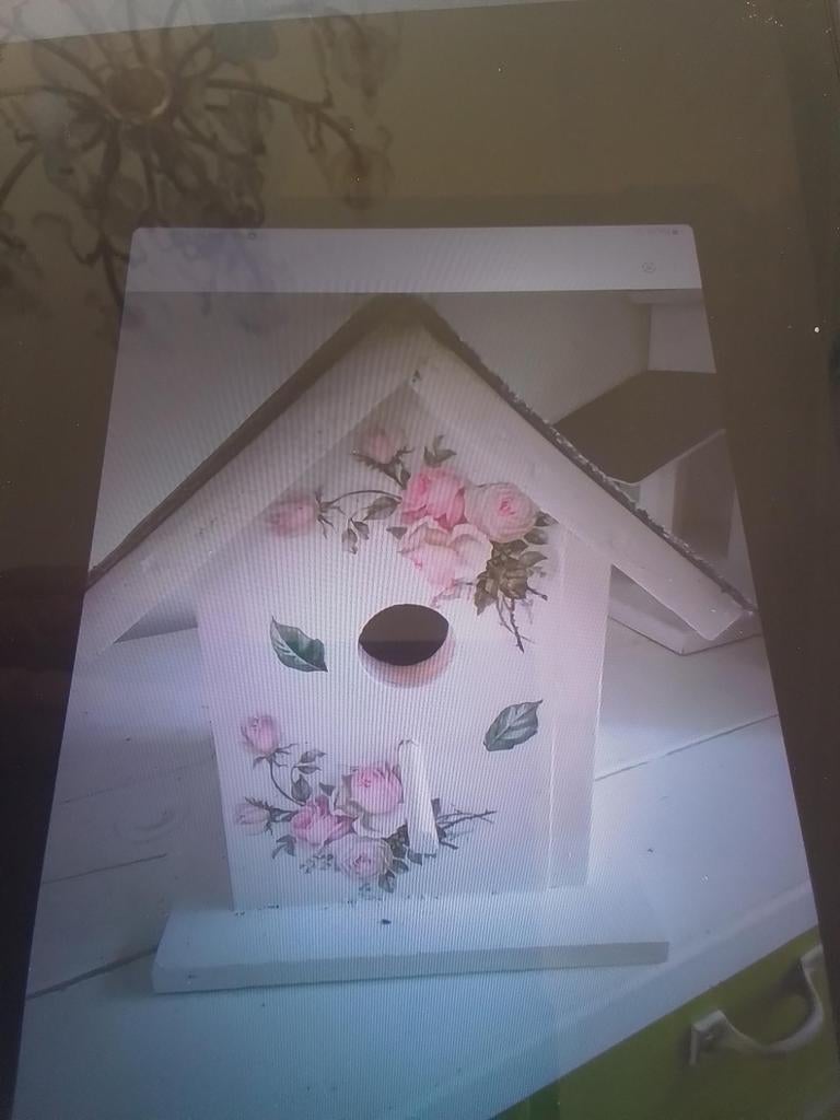 Houten vogelhuisjes met bloemdecoratie, Ophalen of Verzenden, Nieuw