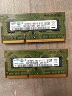 2x Samsung 2GB DDR3 RAM PC3-10600S Laptop Geheugen, Gebruikt, DDR3, Ophalen of Verzenden, 2 GB
