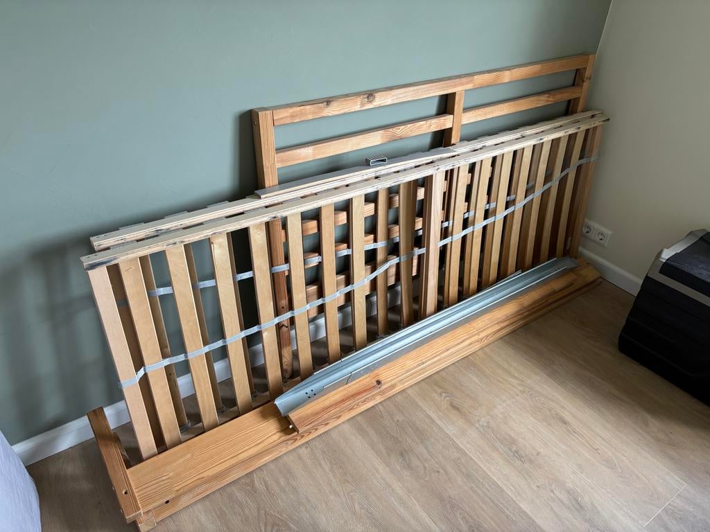 Ikea NEIDEN bedframe met lattenbodem en matras, Ophalen, Gebruikt, 90 cm, 200 cm