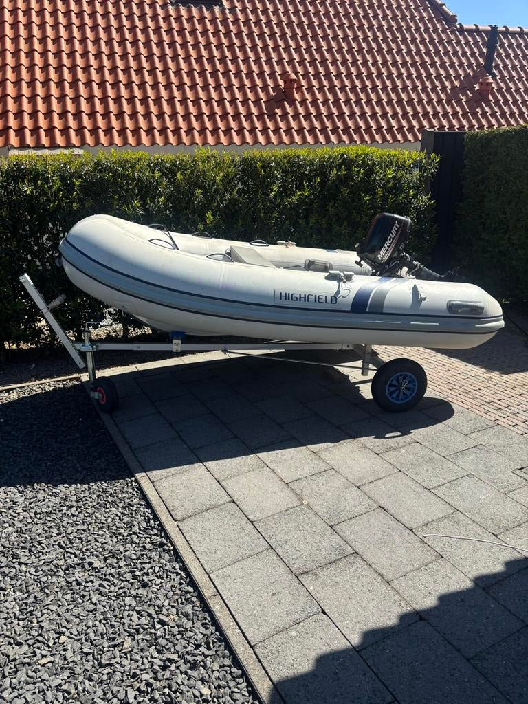 Highfield RIB CL 290 met 6 pk Mercury buitenboordmotor, Gebruikt, Benzine, Minder dan 70 pk, Overige materialen