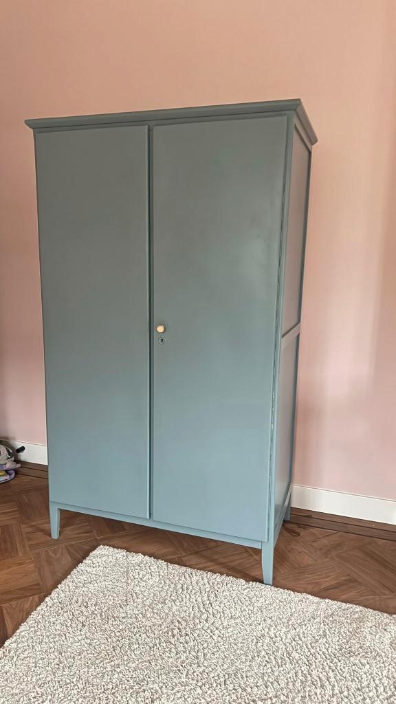 Unieke vintage kast – blauwgrijs – volledig opgeknapt, Huis en Inrichting, Kasten | Kledingkasten, Zo goed als nieuw, 150 tot 200 cm