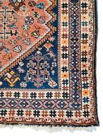 Handgeknoopt Perzisch wol Shiraz tapijt nomad 110x150cm, Crème, Gebruikt, Vintage Perzisch, Onbekend