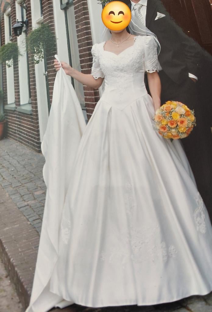 Trouwjurk maat 34, Trouwjurk, Beige, Ophalen of Verzenden, Geen merk