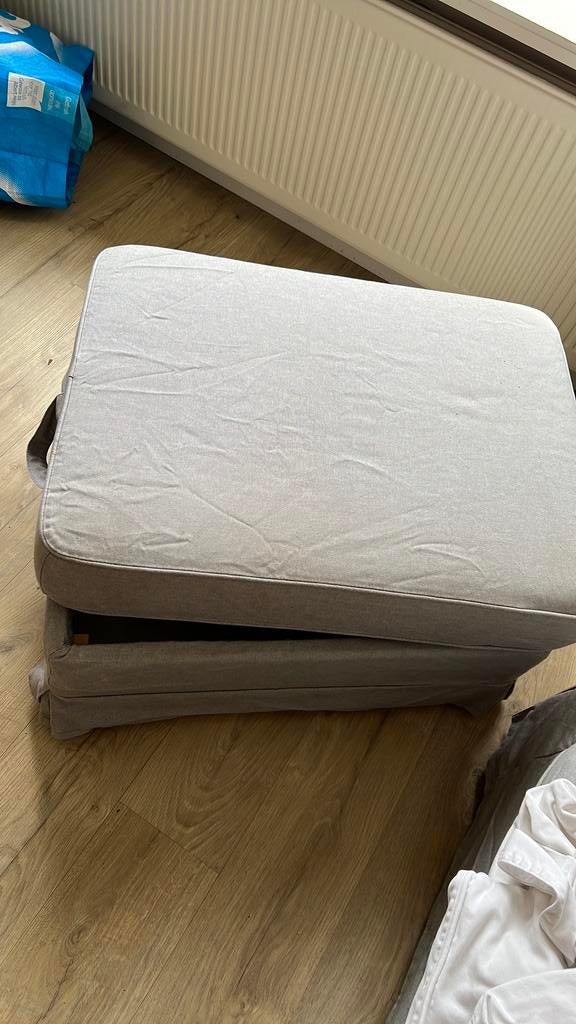 Ektorp voetenbank, Huis en Inrichting, Banken | Voetenbanken en Poefen, Ophalen, Gebruikt, 75 tot 100 cm, Stof