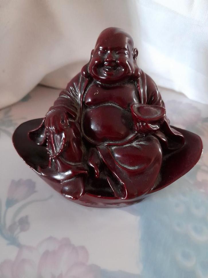 Lachende Boeddha beeldje van kunststof hars€5, Huis en Inrichting, Woonaccessoires | Boeddhabeelden, Ophalen of Verzenden