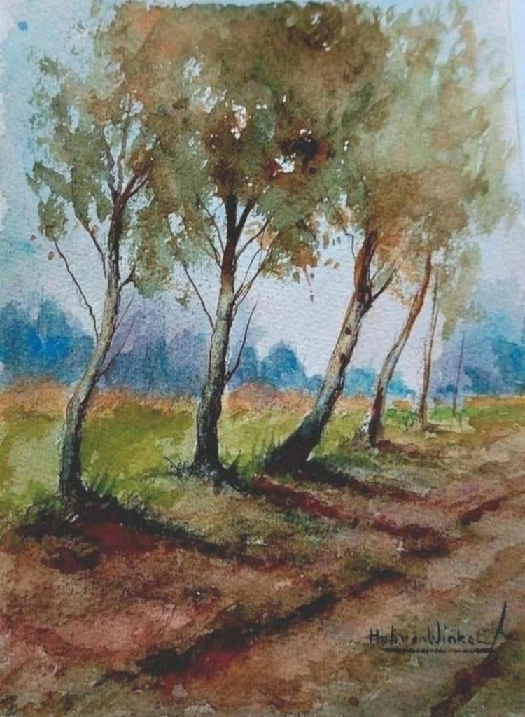 Aquarel.. Hub van Winkel ... gesigneerd  ..., Antiek en Kunst, Ophalen of Verzenden