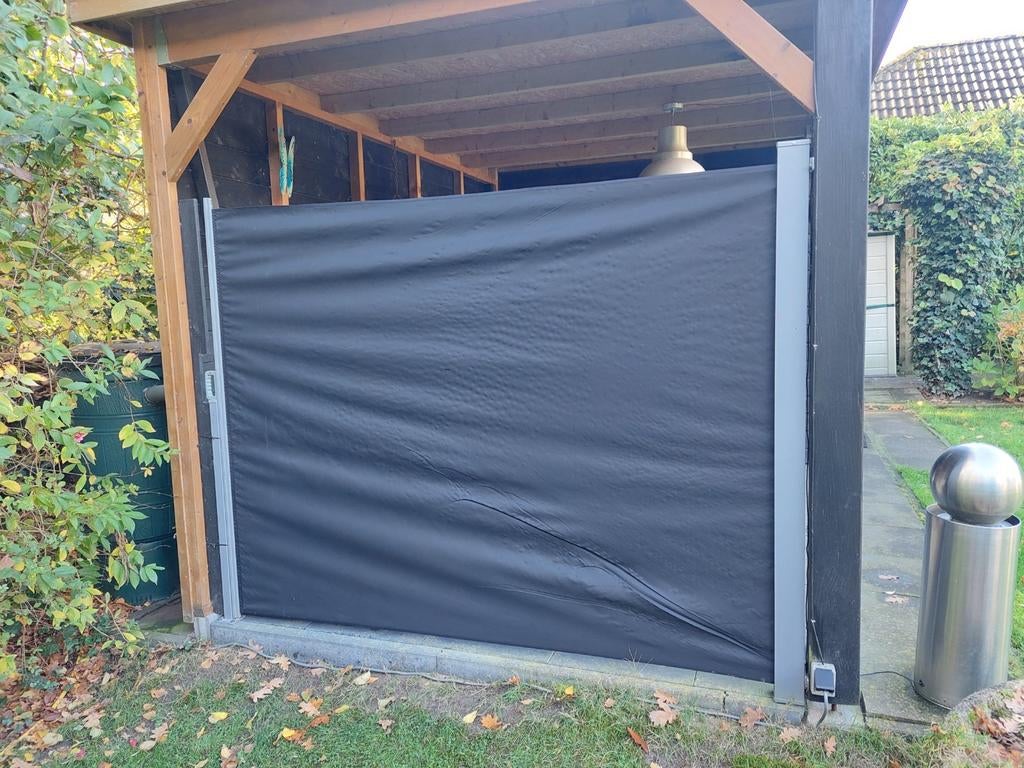 Uittrekbaar windscherm 180x300cm - Zwart, Caravans en Kamperen, Windschermen, Ophalen, Uittrekbaar, Gebruikt