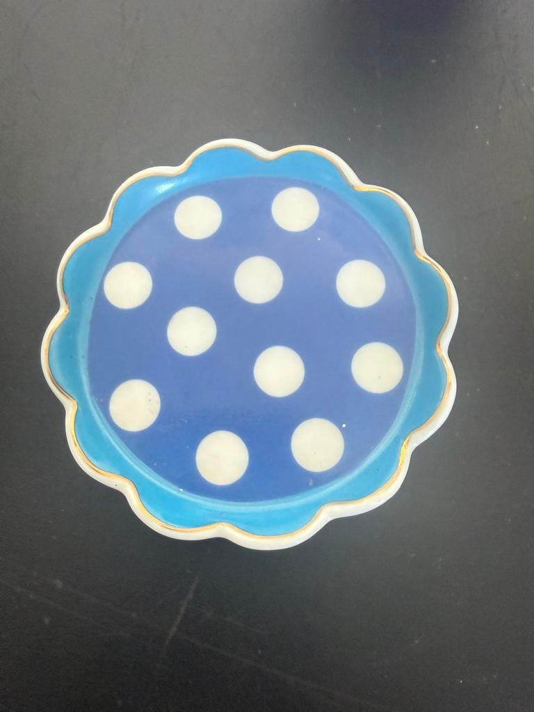 Theetipje donkerblauw oilily, Ophalen of Verzenden, Zo goed als nieuw, Aardewerk, Overige stijlen