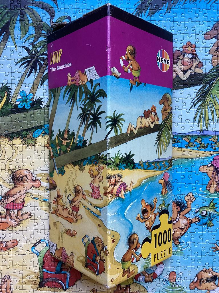 Heye vintage puzzel Mordillo The Beachies 1000 stukjes, Ophalen of Verzenden, 500 t/m 1500 stukjes, Gebruikt