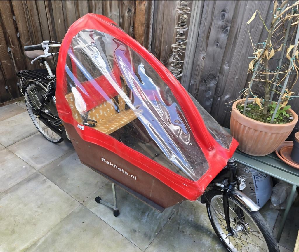 Originele bakfiets nl Cargobike Classic Long MET huif, Fietsen en Brommers, Fietsen | Bakfietsen, Ophalen, 4 kinderen of meer