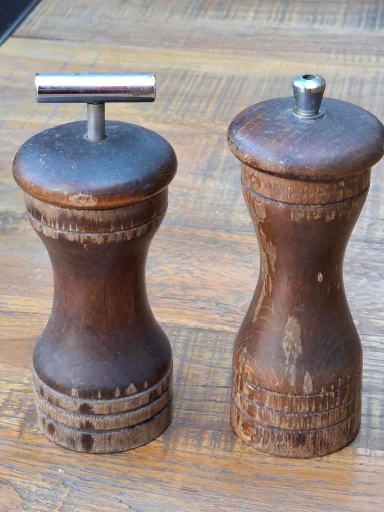 Marlux France Pepermolen en Zoutstrooier Hout Vintage, Ophalen of Verzenden