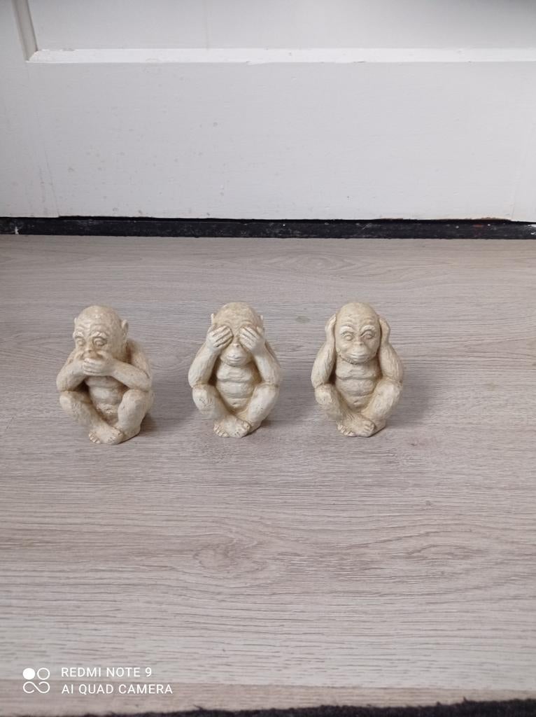 Vintage aapjes Horen/zien en
Zwijgen beeldjes, Verzamelen, Ophalen of Verzenden, Zo goed als nieuw, Dier