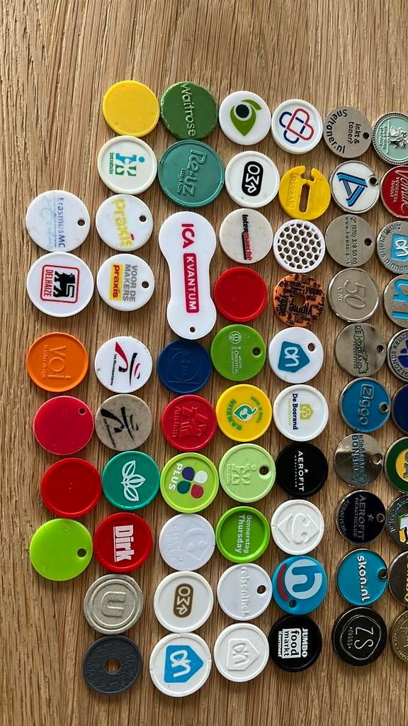 Winkelwagenmuntjes in 1 koop, Ophalen of Verzenden