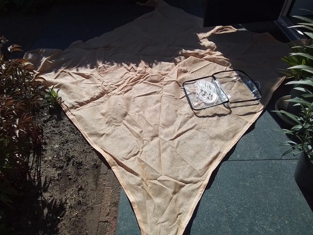 Schaduwdoek met toebehoren., Ophalen, Zo goed als nieuw