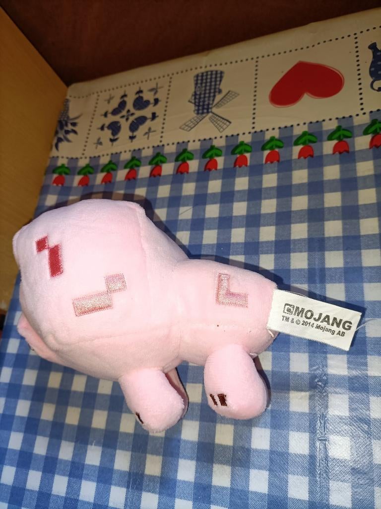 Minecraft roze varken knuffel 15 cm groot, Ophalen of Verzenden, Zo goed als nieuw, Overige typen