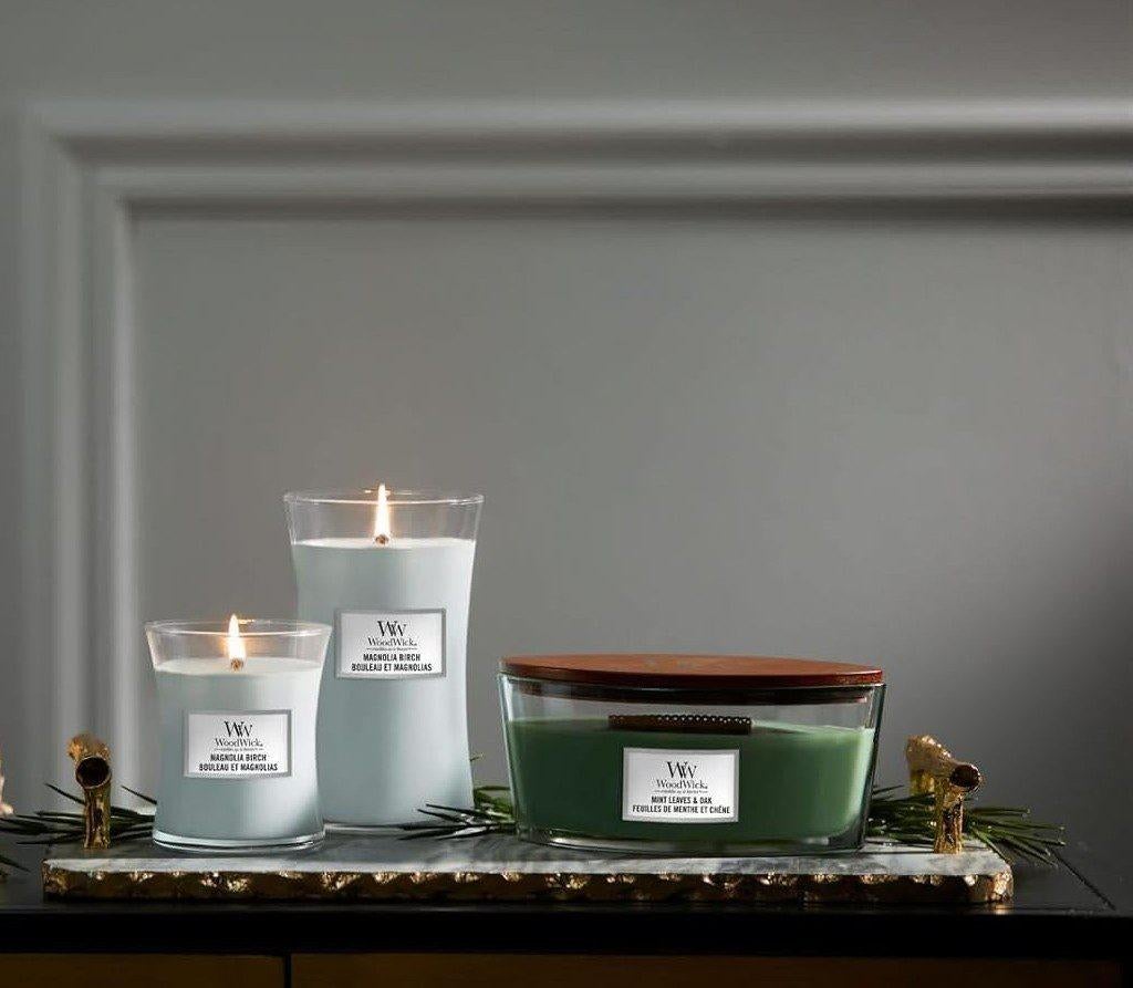 Aanbieding Woodwick geurkaars ellipse, Ophalen of Verzenden, Nieuw, Overige materialen, Minder dan 25 cm