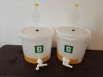 Brouwemmers met waterslot en tapkraan - 2 stuks, Ophalen of Verzenden, Gebruikt
