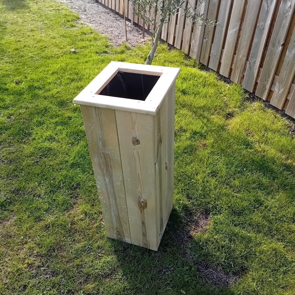 Plantenbak geïmpregneerd grenen – hoog model – 30x30x85 cm, Tuin en Terras, Bloembakken en Plantenbakken, Ophalen, Minder dan 60 cm