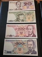 Set Poolse Zloty bankbiljetten (20, 50, 100, 200 Zloty), Postzegels en Munten, Bankbiljetten | Europa | Niet-Eurobiljetten, Ophalen of Verzenden