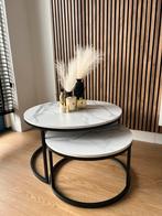 Ronde Salontafel Marmeren Textuur, Ophalen, 50 tot 100 cm, Rond, Nieuw
