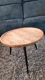 Stijlvolle ovale salontafel / bijzettafel van hout, Gebruikt, 50 tot 100 cm, 50 tot 100 cm, Minder dan 50 cm