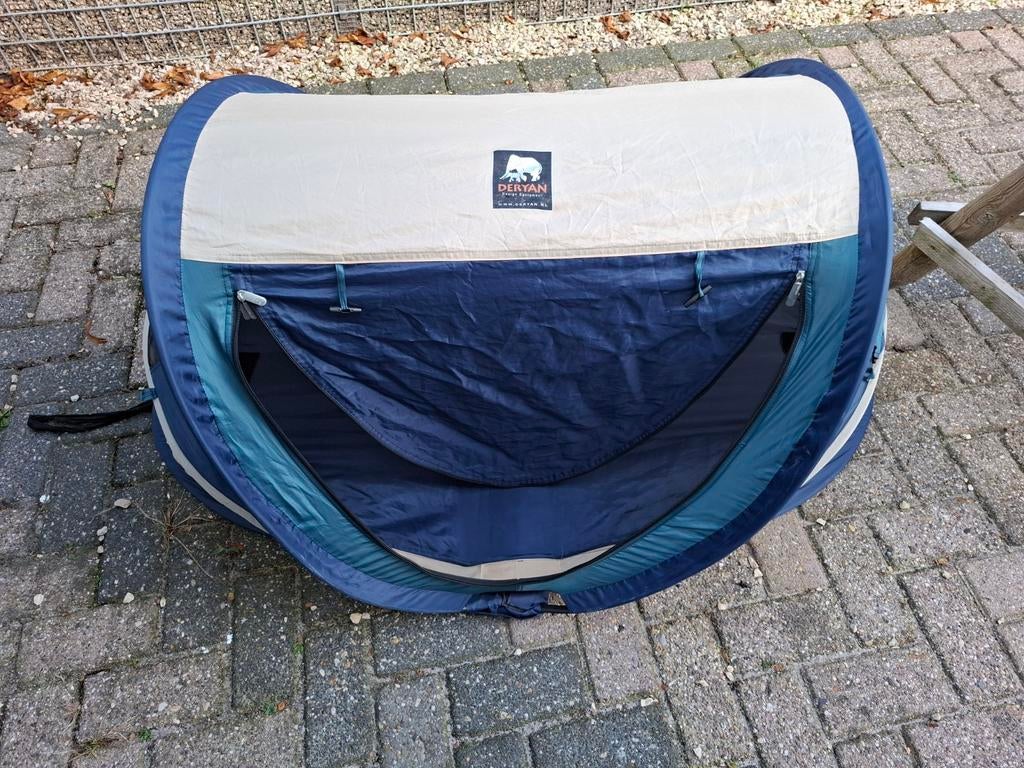 Deryan baby/peuter slaaptent met matras, hoes en slaapzak, Ophalen, Gebruikt