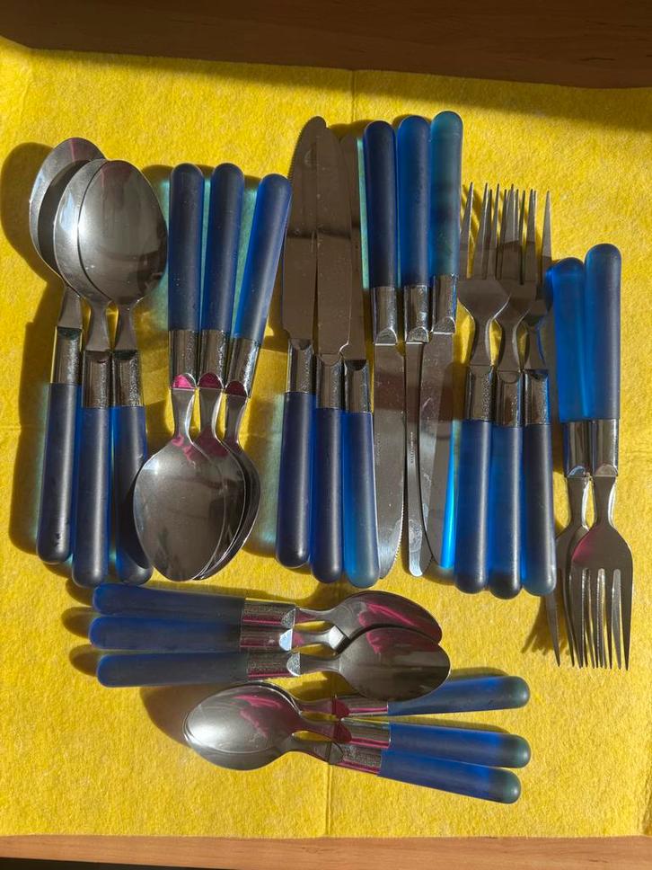 Vintage retro IKEA Bestekset 6 Personen - Groen, Antiek en Kunst, Antiek | Bestek, Ophalen of Verzenden