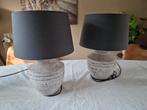 Set van twee tafellampen betonlookmet zwarte kappen, Ophalen, Zo goed als nieuw, Minder dan 50 cm