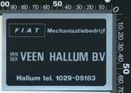 Sticker: Van der Veen - Fiat Mechanisatie - Hallum, Verzamelen, Ophalen of Verzenden, Zo goed als nieuw, Bedrijf of Vereniging