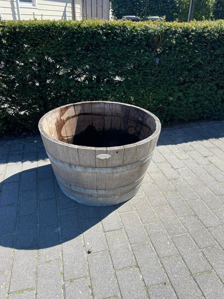 Bloembak / water ton diam. 70 cm, Tuin en Terras, Ophalen, Gebruikt, Rond, 60 cm of meer