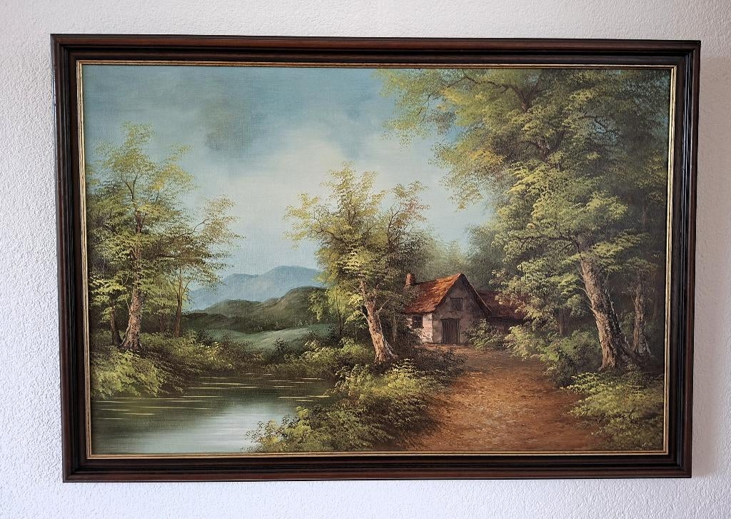 Romantisch olieverfschilderij van L. Grant., Ophalen of Verzenden